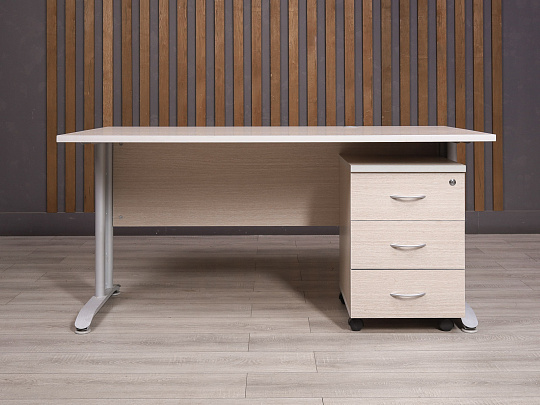 Стол с тумбой ДСП Ясень шимо Россия