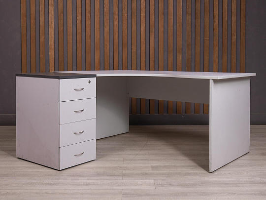 Стол с тумбой ДСП Серый Россия