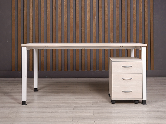 Стол с тумбой ДСП Ясень шимо Россия