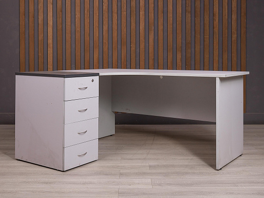 Стол с тумбой ДСП Серый Россия