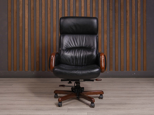 Кресло руководителя CHAIRMAN 417 Кожа Чёрный Россия