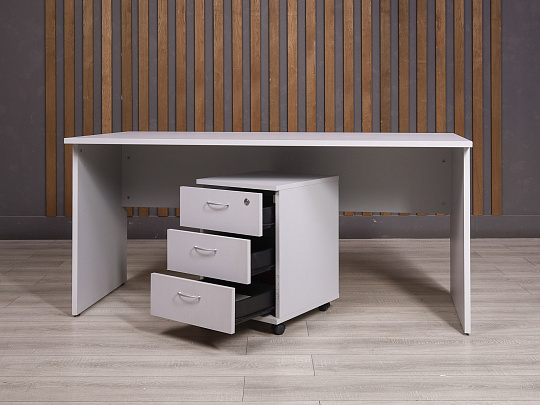 Стол с тумбой ДСП Серый Россия