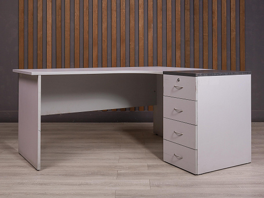 Стол с тумбой ДСП Серый Россия