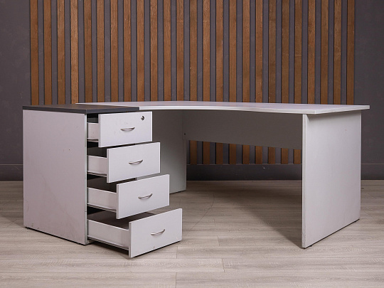 Стол с тумбой ДСП Серый Россия