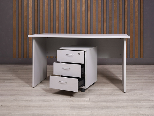 Стол с тумбой ДСП Серый Россия