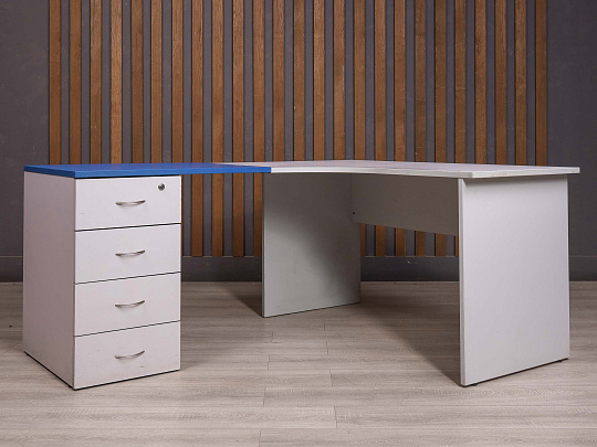 Стол с тумбой ДСП Серый Россия