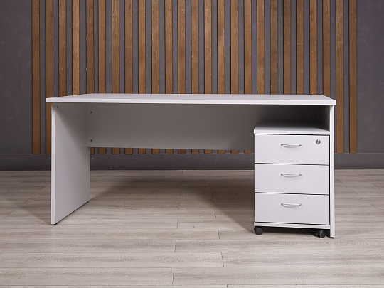 Стол с тумбой ДСП Серый Россия