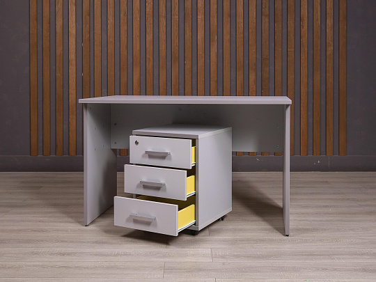 Стол с тумбой ДСП Серый Россия