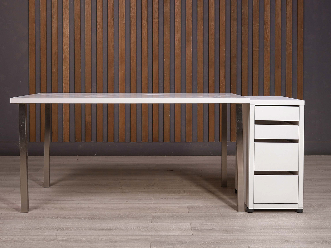 Стол с тумбой IKEA ДСП Белый Россия (21613-18036)