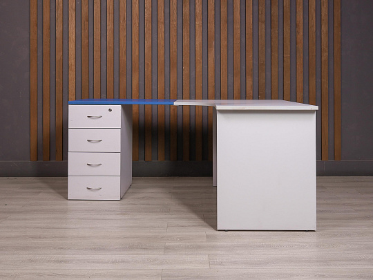 Стол с тумбой ДСП Серый Россия