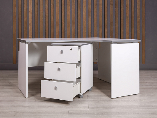 Стол с тумбой ДСП Белый Россия