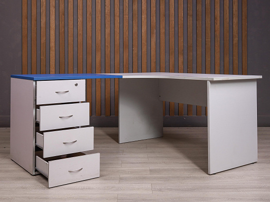 Стол с тумбой ДСП Серый Россия