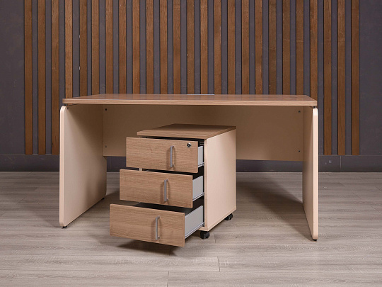 Стол с тумбой ДСП Ясень шимо Россия