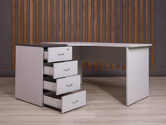 Стол с тумбой ДСП Серый Россия