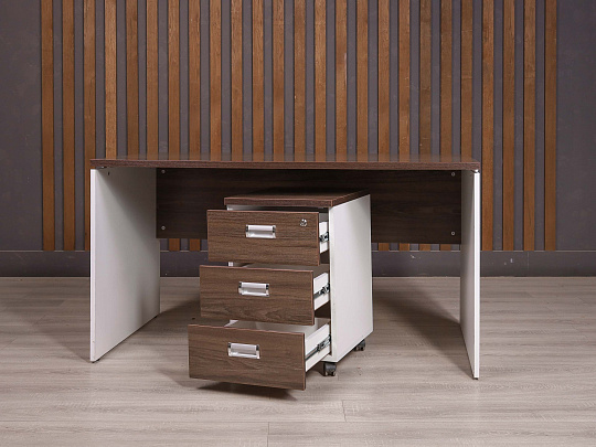 Стол с тумбой ДСП Ясень шимо Россия