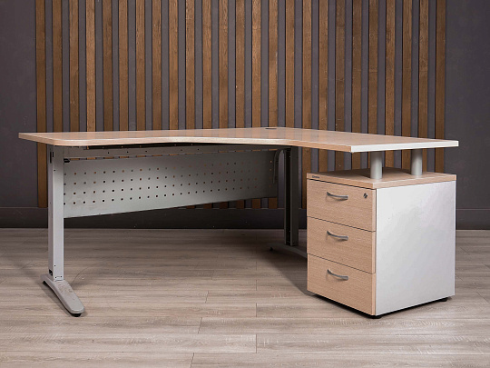 Стол с тумбой ДСП Ясень шимо Россия