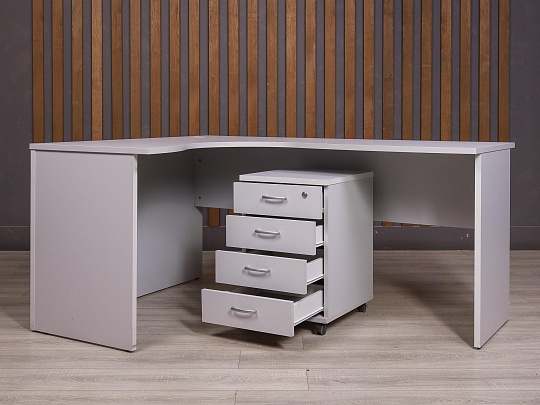 Стол с тумбой ДСП Серый Россия