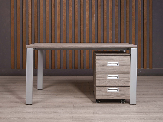 Стол с тумбой ДСП Ясень шимо Россия