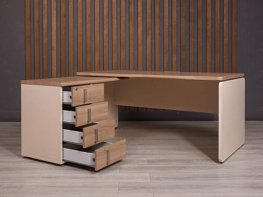 Стол с тумбой Accord ДСП Ясень шимо Россия