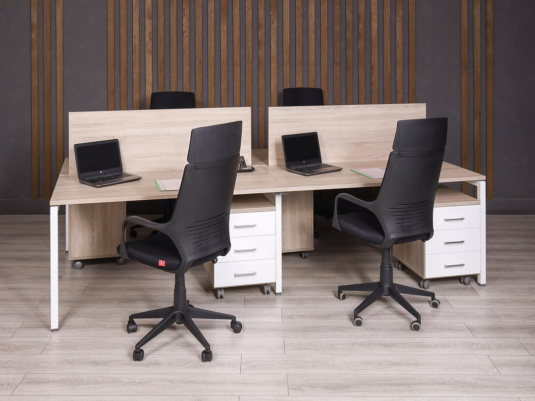 Бенч система на 4 рабочих места ДСП Ясень шимо Россия (22743-20065)