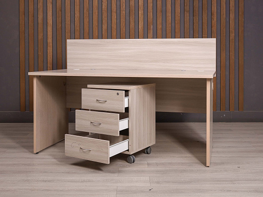 Стол с тумбой ДСП Ясень шимо Россия