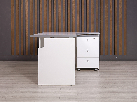 Стол с тумбой ДСП Белый Россия