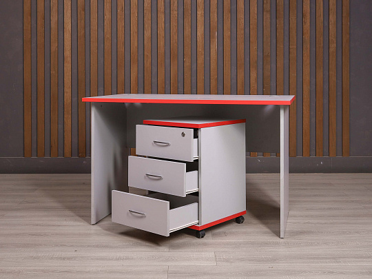 Стол с тумбой ДСП Серый Россия