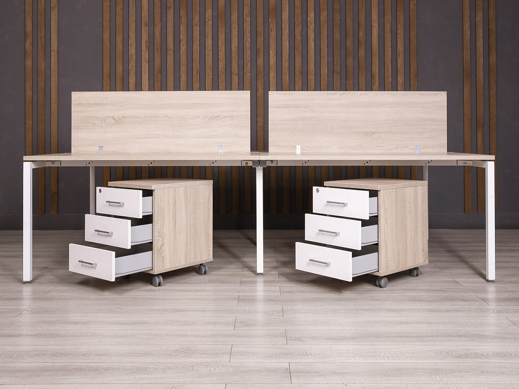 Бенч система на 4 рабочих места ДСП Ясень шимо Россия (22743-20065)