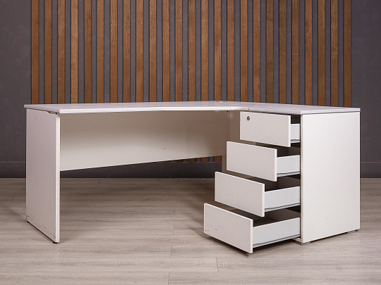 Стол с тумбой ДСП Белый Россия