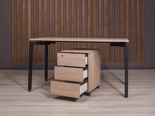 Стол с тумбой ДСП Ясень шимо Россия