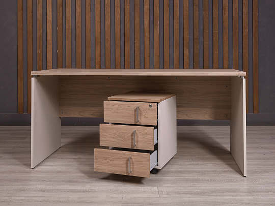 Стол с тумбой ДСП Ясень шимо Россия