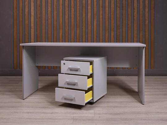 Стол с тумбой ДСП Серый Россия