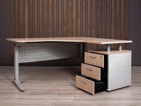 Стол с тумбой ДСП Ясень шимо Россия