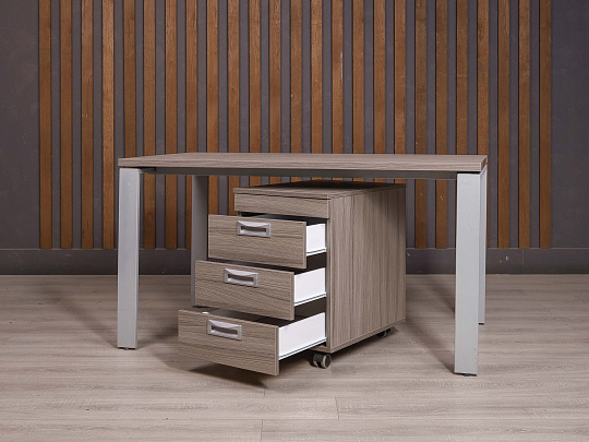 Стол с тумбой ДСП Ясень шимо Россия