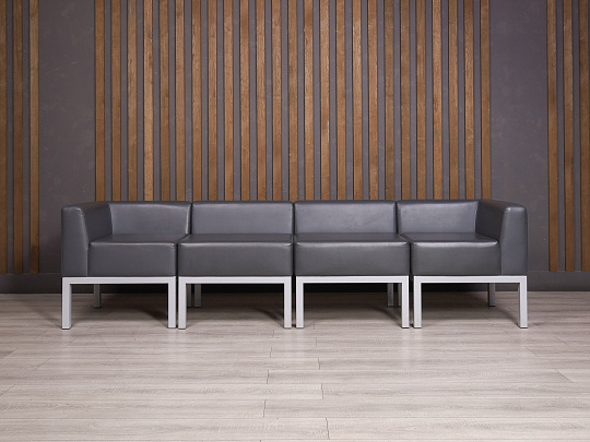 Диван Искусственная кожа Серый Россия