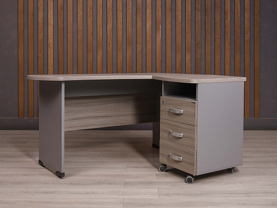 Стол с тумбой ДСП Ясень шимо Россия