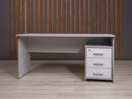 Стол с тумбой ДСП Серый Россия