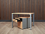 Стол с тумбой для офиса 1000x800x720 мм Steelcase ДСП Бук; Серый Франция (СТБК1-170723)