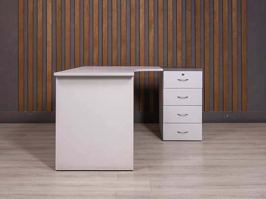 Стол с тумбой ДСП Серый Россия