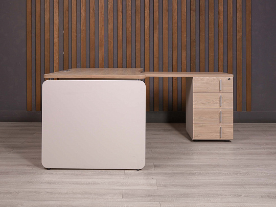 Стол с тумбой ДСП Ясень шимо Россия