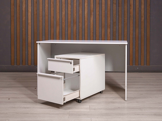 Стол с тумбой ДСП Белый Россия