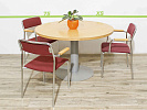 Стол для переговоров IKEA 1180x1180x720 Шпон Серый Польша