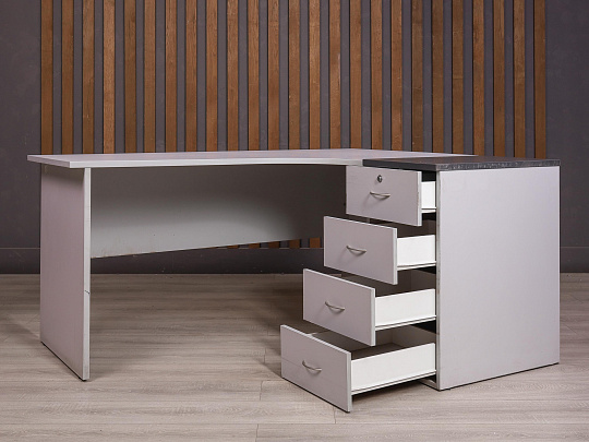 Стол с тумбой ДСП Серый Россия