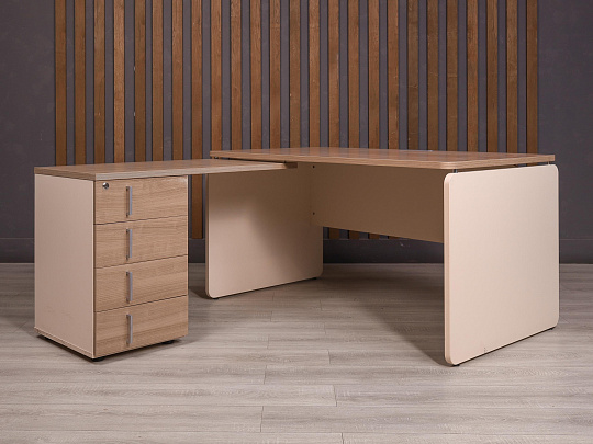 Стол с тумбой ДСП Ясень шимо Россия