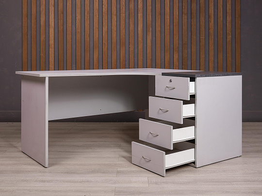 Стол с тумбой ДСП Серый Россия