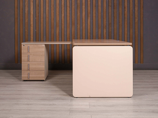 Стол с тумбой ДСП Ясень шимо Россия