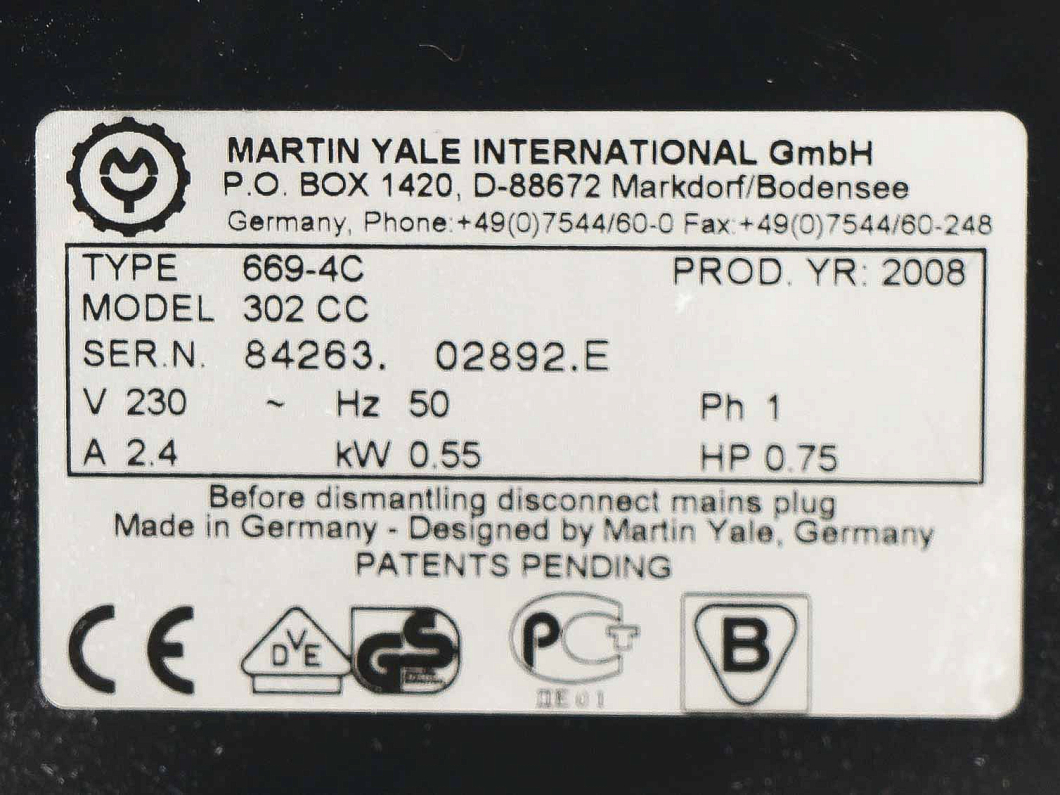 Шредер 302 CC Martin Yale Пластик Серый Германия (764-05052)