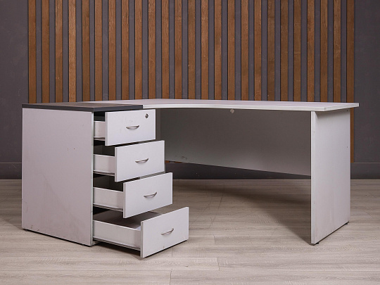 Стол с тумбой ДСП Серый Россия