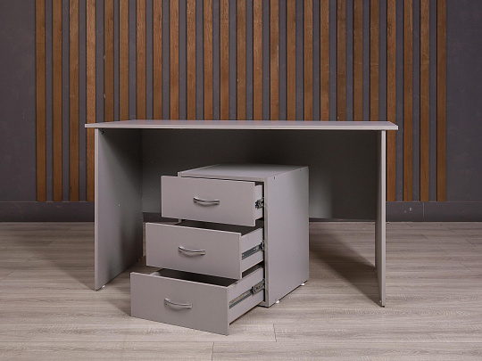 Стол с тумбой ДСП Серый Россия