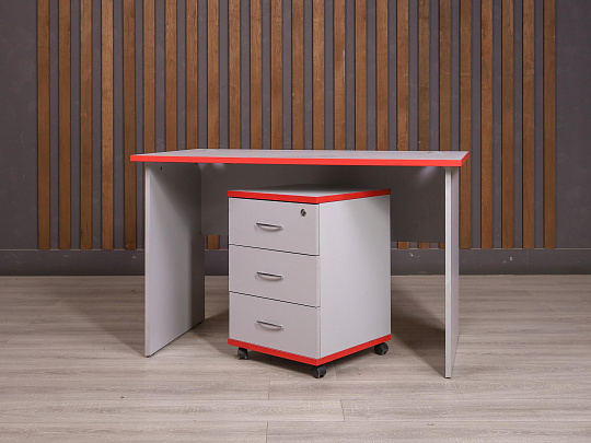 Стол с тумбой ДСП Серый Россия